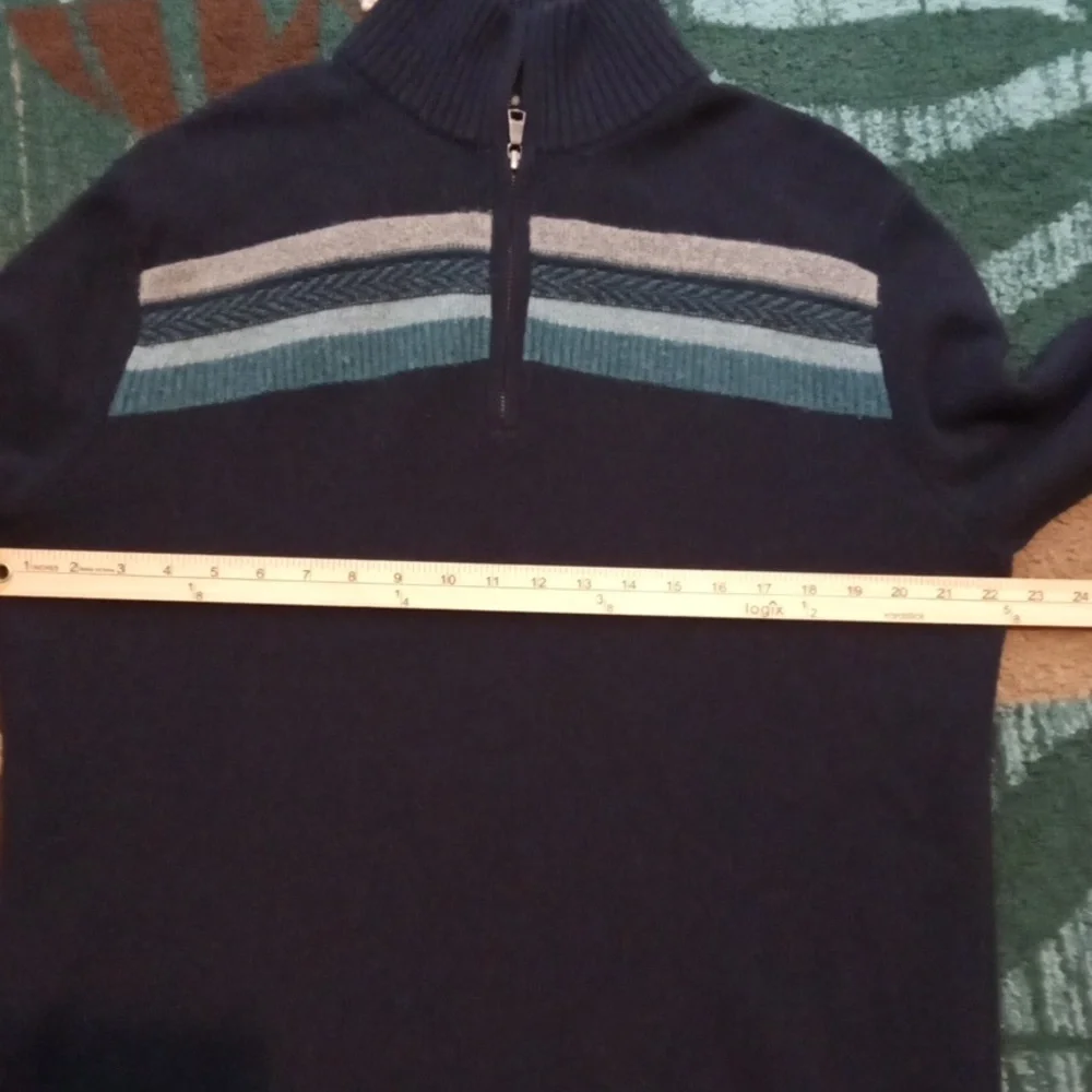 Banana Republic Men's Large 1/4 Zip Pullover Merino Wool Preppy Office